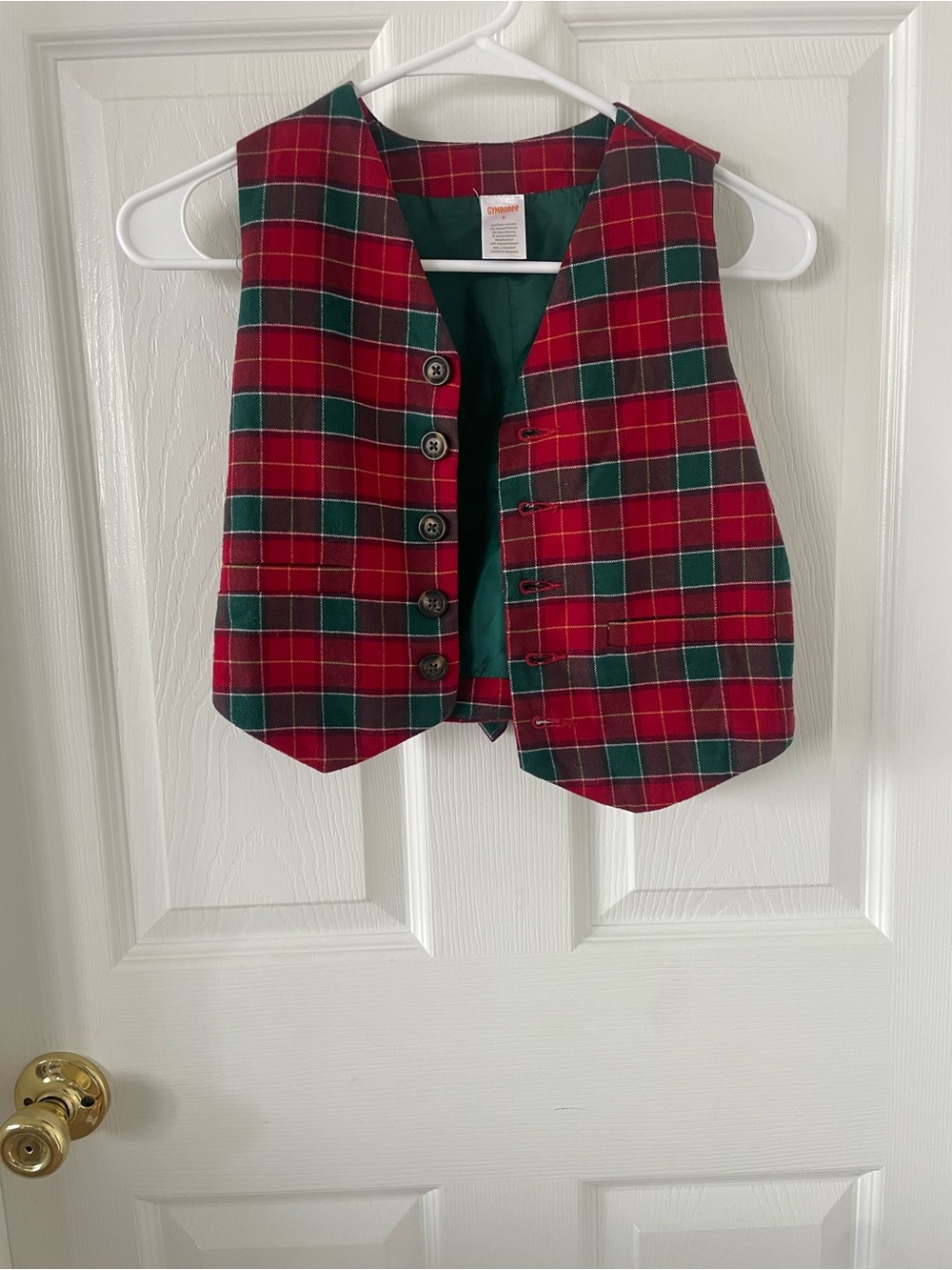 Gymboree Red and Green Plaid Kids Vest